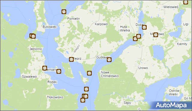 mapa Gubławki, Gubławki na mapie Targeo