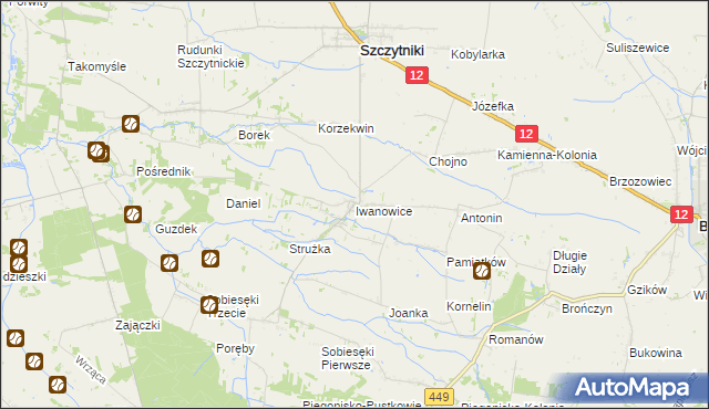 mapa Iwanowice, Iwanowice na mapie Targeo