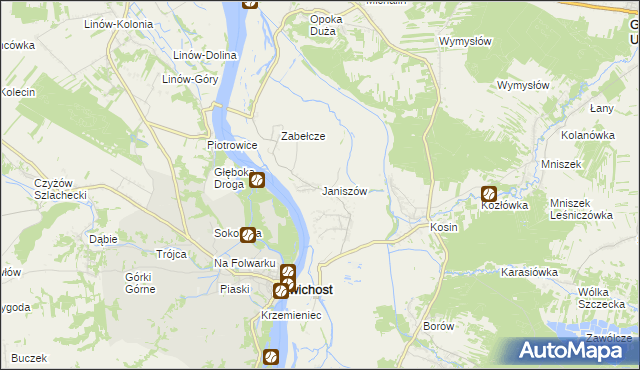 mapa Janiszów gmina Annopol, Janiszów gmina Annopol na mapie Targeo