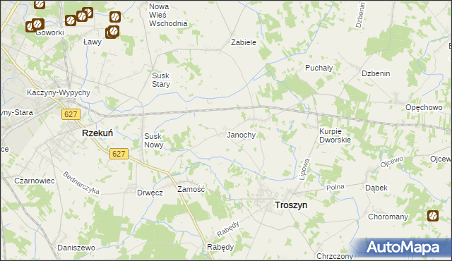 mapa Janochy, Janochy na mapie Targeo