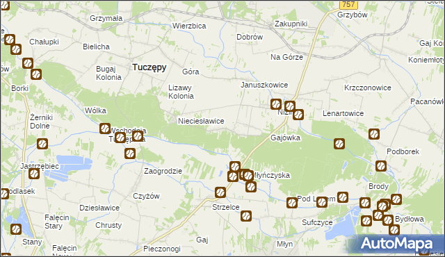 mapa Jarosławice gmina Tuczępy, Jarosławice gmina Tuczępy na mapie Targeo