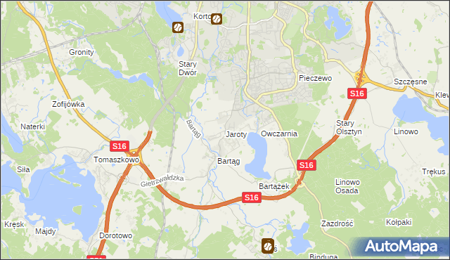 mapa Jaroty, Jaroty na mapie Targeo