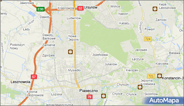 mapa Józefosław, Józefosław na mapie Targeo