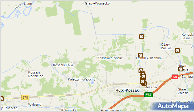 mapa Kalinówka-Basie, Kalinówka-Basie na mapie Targeo
