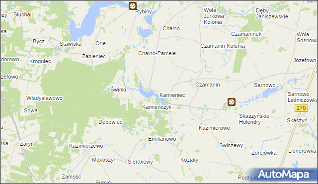 mapa Kamieniec gmina Topólka, Kamieniec gmina Topólka na mapie Targeo