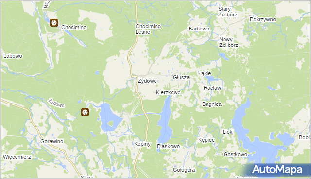 mapa Kierzkowo gmina Polanów, Kierzkowo gmina Polanów na mapie Targeo