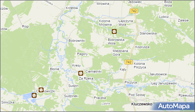 mapa Kolonia Bobrowska Wola, Kolonia Bobrowska Wola na mapie Targeo