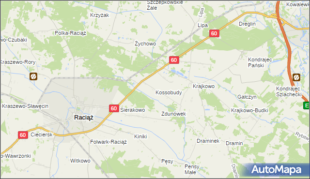 mapa Kossobudy, Kossobudy na mapie Targeo