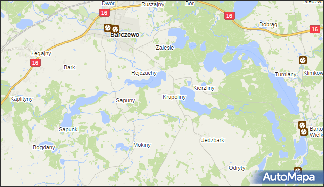 mapa Krupoliny, Krupoliny na mapie Targeo