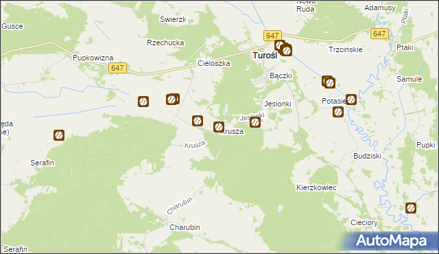 mapa Krusza, Krusza na mapie Targeo