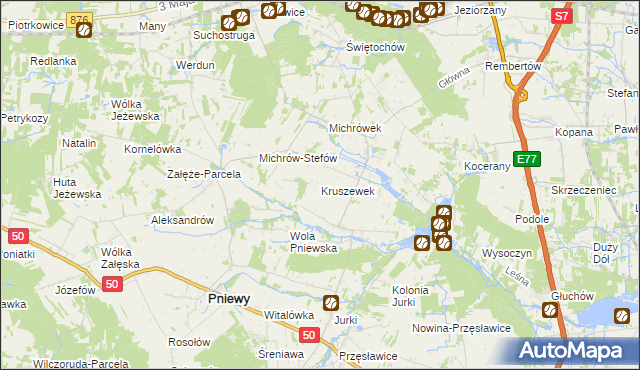 mapa Kruszewek, Kruszewek na mapie Targeo