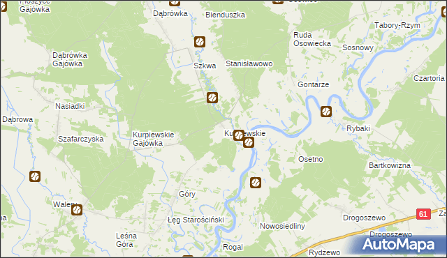 mapa Kurpiewskie, Kurpiewskie na mapie Targeo