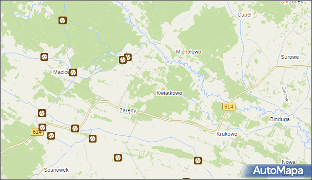 mapa Kwiatkowo gmina Chorzele, Kwiatkowo gmina Chorzele na mapie Targeo