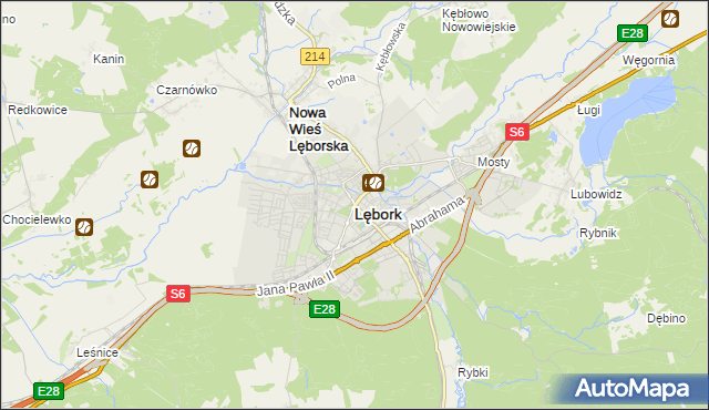 mapa Lębork, Lębork na mapie Targeo