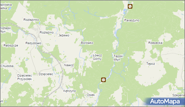 mapa Łówcz Górny, Łówcz Górny na mapie Targeo