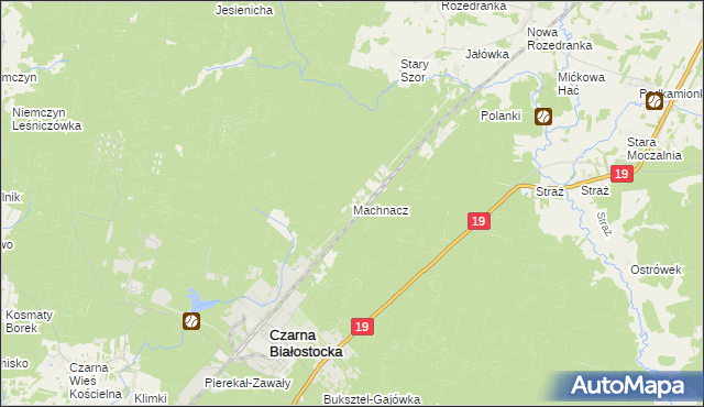 mapa Machnacz gmina Czarna Białostocka, Machnacz gmina Czarna Białostocka na mapie Targeo