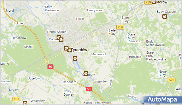 mapa Mariampol gmina Jaktorów, Mariampol gmina Jaktorów na mapie Targeo
