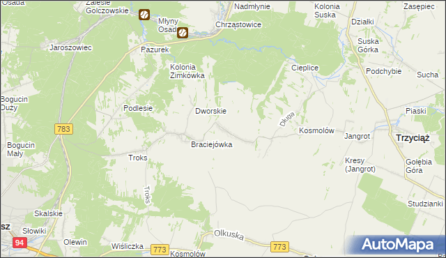 mapa Michałówka gmina Trzyciąż, Michałówka gmina Trzyciąż na mapie Targeo