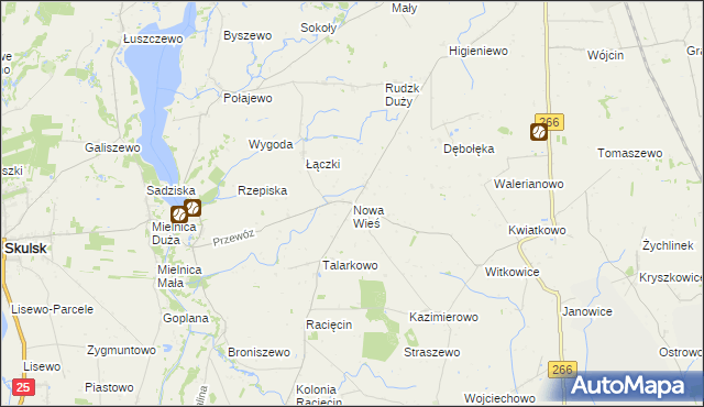mapa Nowa Wieś gmina Piotrków Kujawski, Nowa Wieś gmina Piotrków Kujawski na mapie Targeo