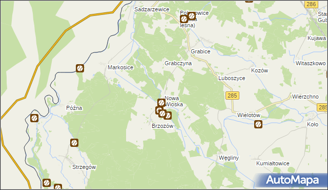 mapa Nowa Wioska gmina Gubin, Nowa Wioska gmina Gubin na mapie Targeo