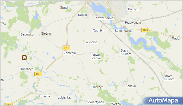 mapa Nowe Żeńsko, Nowe Żeńsko na mapie Targeo