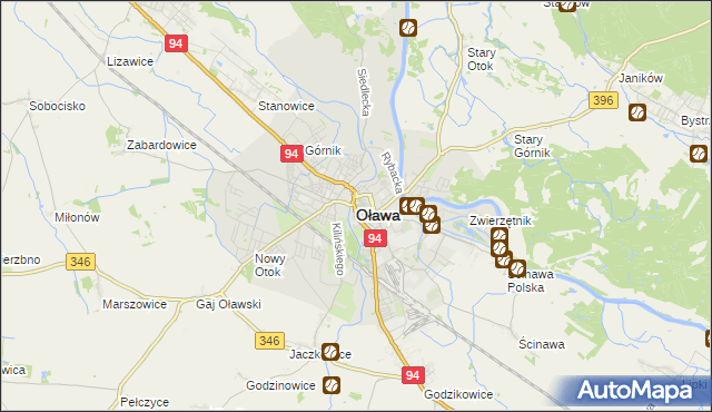 mapa Oława, Oława na mapie Targeo