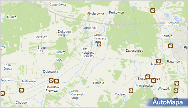 mapa Ortel Królewski Pierwszy, Ortel Królewski Pierwszy na mapie Targeo
