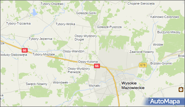 mapa Osipy-Lepertowizna, Osipy-Lepertowizna na mapie Targeo