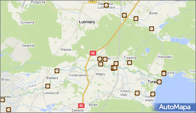 mapa Osowiec gmina Turawa, Osowiec gmina Turawa na mapie Targeo