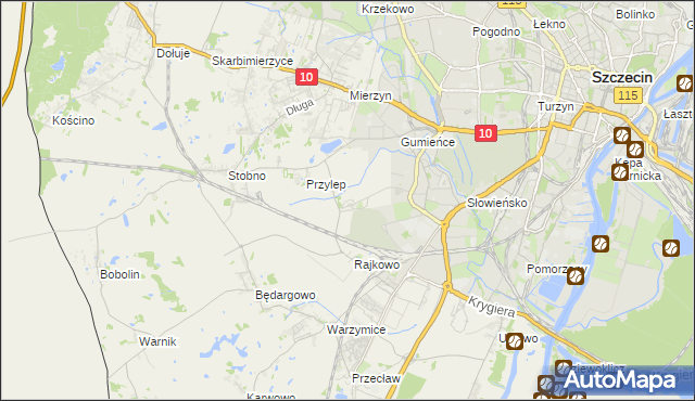 mapa Ostoja gmina Kołbaskowo, Ostoja gmina Kołbaskowo na mapie Targeo