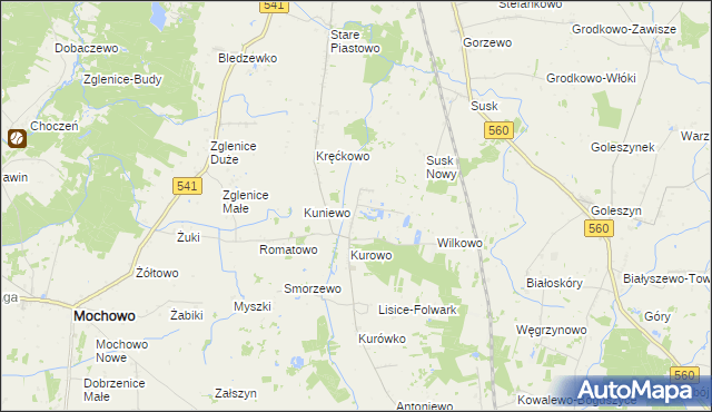 mapa Ostrowy gmina Gozdowo, Ostrowy gmina Gozdowo na mapie Targeo