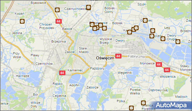 mapa Oświęcimia, Oświęcim na mapie Targeo