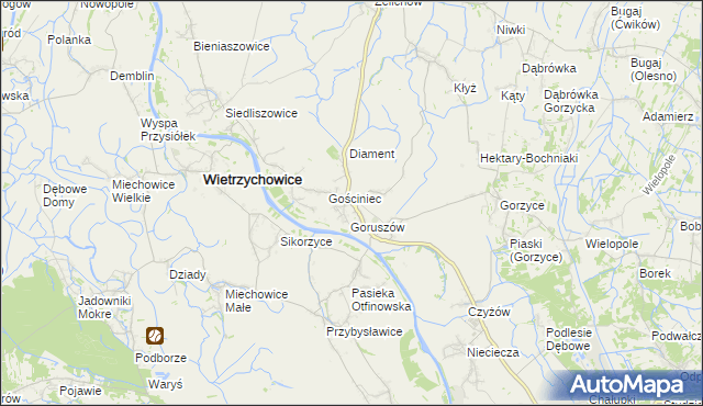 mapa Otfinów, Otfinów na mapie Targeo