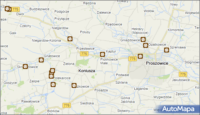 mapa Piotrkowice Małe, Piotrkowice Małe na mapie Targeo