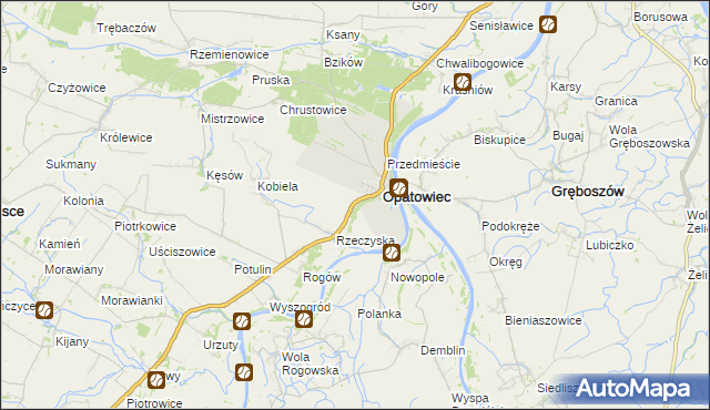 mapa Podskale gmina Opatowiec, Podskale gmina Opatowiec na mapie Targeo