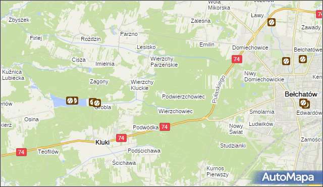 mapa Podwierzchowiec, Podwierzchowiec na mapie Targeo