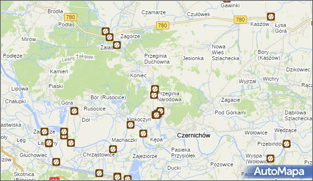 mapa Przeginia Narodowa, Przeginia Narodowa na mapie Targeo