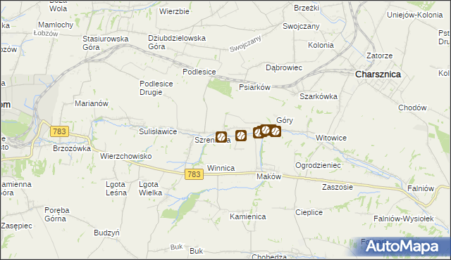 mapa Przybysławice gmina Gołcza, Przybysławice gmina Gołcza na mapie Targeo