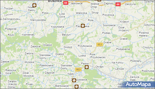 mapa Przytkowice, Przytkowice na mapie Targeo