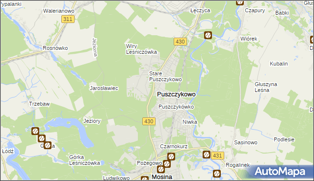 mapa Puszczykowo powiat poznański, Puszczykowo powiat poznański na mapie Targeo