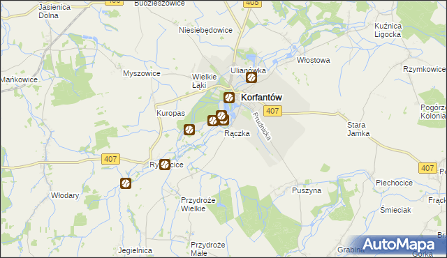 mapa Rączka, Rączka na mapie Targeo