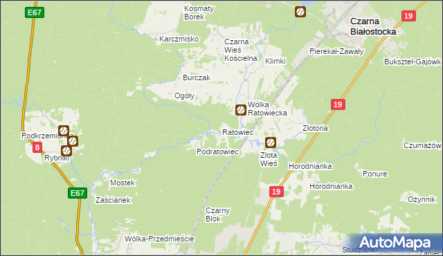 mapa Ratowiec, Ratowiec na mapie Targeo