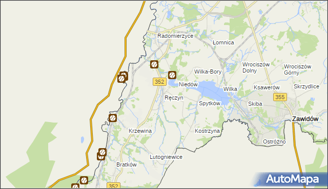 mapa Ręczyn, Ręczyn na mapie Targeo