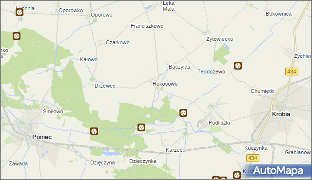 mapa Rokosowo Osada, Rokosowo Osada na mapie Targeo