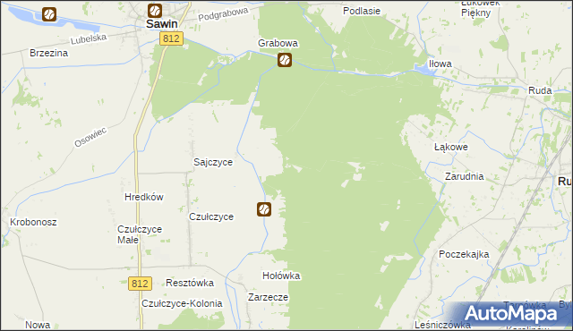 mapa Sajczyce Leśniczówka, Sajczyce Leśniczówka na mapie Targeo