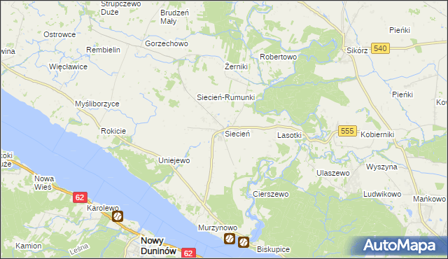 mapa Siecień, Siecień na mapie Targeo