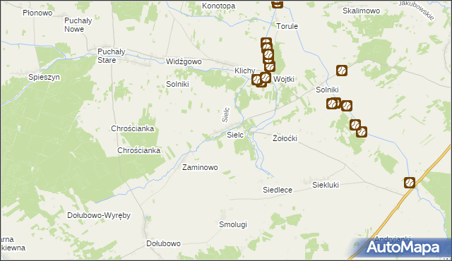 mapa Sielc gmina Boćki, Sielc gmina Boćki na mapie Targeo