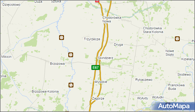 mapa Skindzierz, Skindzierz na mapie Targeo
