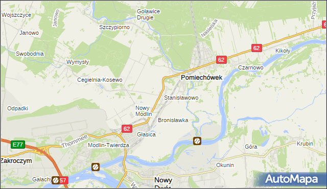 mapa Stanisławowo gmina Pomiechówek, Stanisławowo gmina Pomiechówek na mapie Targeo