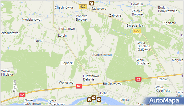 mapa Stanisławowo gmina Serock, Stanisławowo gmina Serock na mapie Targeo